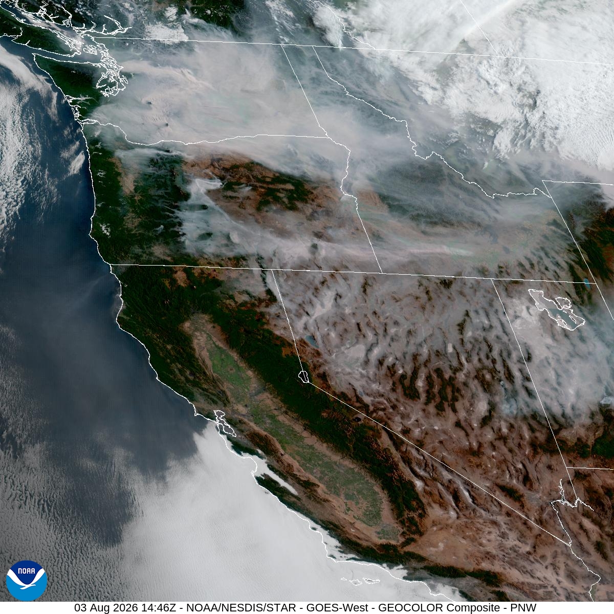 Western US Satellite Image